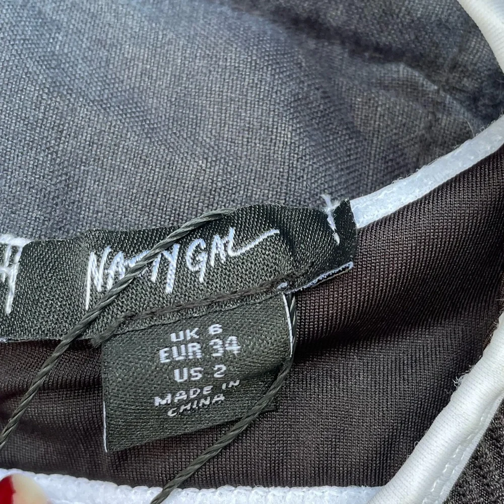 Nasty Gal NWT Black Ribbed Thong Bikini - Picture 4 of 5